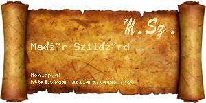 Maár Szilárd névjegykártya