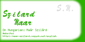szilard maar business card