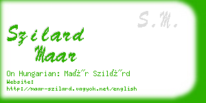 szilard maar business card